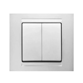 Выключатель 2-х клавишный MD 29 11 103 Moderna Natural белый